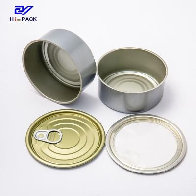 China D83x38mm Round Tins With Lids Empty Tinplate Beef Can Silver Or Customized en venta