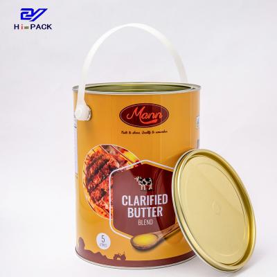 Cina 1000ml Butter Can With Rock Ring Lid 1ltr Food Safe Metal Buckets in vendita