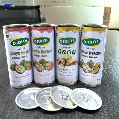 China 250 ml de lata de bebida de lata embalada para muchos tipos de jugo de frutas en venta