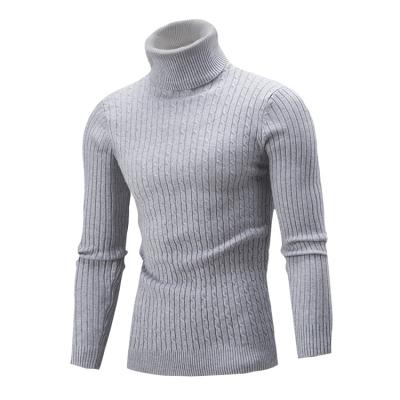 China 2021 new anti-pilling men's high-collar slim fit sweater can stretch 100% acrylic wool knit sweater for sale