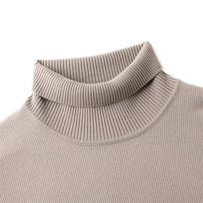 China Anti-pilling 2021 autumn/winter men's fashion turtle neck sweater solid color low bottom sweater for sale