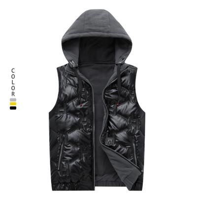 China QUICK DRY New Product Down Reflective Jacket For Young Men Holding Collar Solid Color Thickened Warm Outdoor Sleeveless Vest for sale