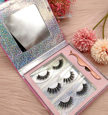 China OEM 5 10 Wholesale Natural Soft Handmade Vegan Magnets 3D Silk Lash Magnetic False Eyelash With Tape Mink 25mm Private Label Silk Coating for sale