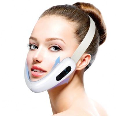 China Skin Tightening Double Chin V-Shape Belt Correction Silicone Mini Face Tightening Slimming Lifting Pad Adjustable Facial Massager Firming Massager for sale