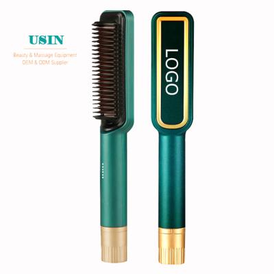 China Wholesale Nondisposable Professional Ceramic Flat Comb Electric Hair Brush Iron For Women Hair Styler for sale