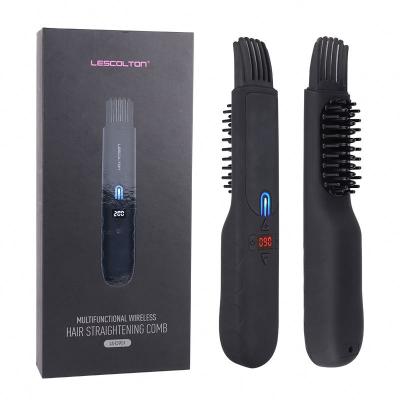 China Men's Beard Grooming Trimming New Man's Beard Coming Amazon Hot Sale 2021 CE Certificated Comb Styling Electric Beard 2 in 1 Hair Straightener Brush for sale