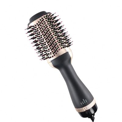 China Ulelay Gold Personalized Ionic Hair Brush Electric Hot Airbrush Styler For All Type Hair for sale