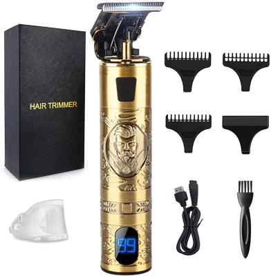 China Outdoor High Quality Hair Cutting Cordless Professional Rechargeable Hair Trimmer Zero Gap LED Display Hair Trimmers And Clippers For Man for sale