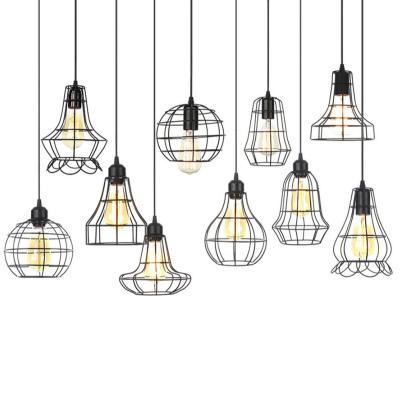 China Simple and Fashion Pendant Lamp Chandelier Retro Birdcage Lighting Fixtures Iron Cage Industrial Lamp for sale