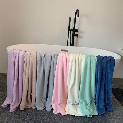 China QUICK DRY Coral Wholesale Multicolor Bath Towel Hand Towel Fleece Custom Logo Towel for sale