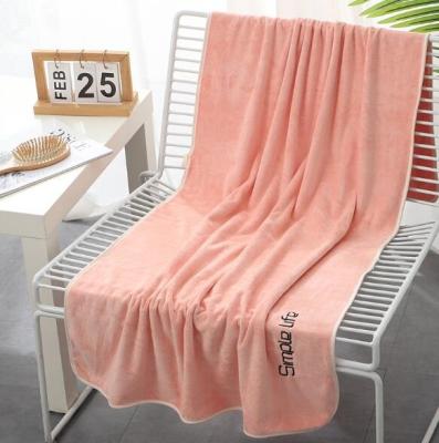 China 2021 QUICK DRY Microfiber Bath Towel With Solid Color, Thick Absorbent Coral Fleece Towel Wash Station Towel for sale