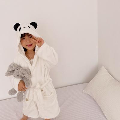 China Hot-selling QUICK DRY flannel child bathrobe with cartoon hat, good quality for promotion for sale