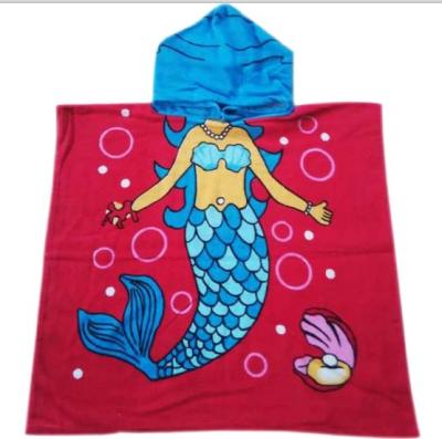 China 2020 Cute Popular Factory Supply 100% Cotton Customized Printed Kids Hooded Beach Towels for sale