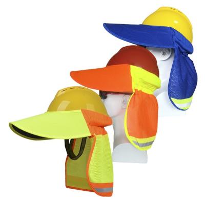 China Cool Breathable Shade Summer High Temperature Sunscreen Hard Hat Reflective Visible Fluorescent Shade High Reflective Tent for sale