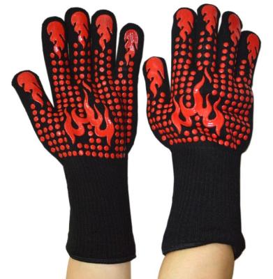 China New High Temperature Resistance BBQ Gloves Silicone Oven Mitt Customized Style Heat Resistant for sale