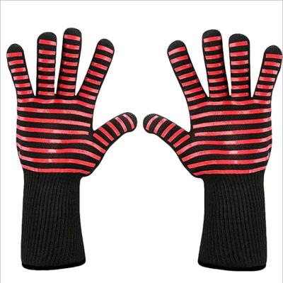 China Amazon BBQ Oven Glove Heat Resistant Hot Selling Customized Flame Retardant Heat Resistant Gloves for sale