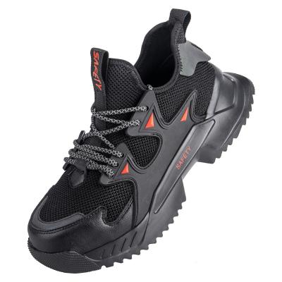 China 2020 NEW Steel Black Anti Smash Anti Smash Lightweight Strong Toe Sport Shoe Safety Shoes Men for sale