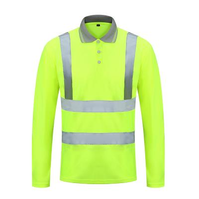 China Reflective T-Shirts Long Sleeves Quick Dry Construction Men's Strength Work Shirt Safety Reflective Shirts Hi for sale