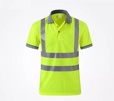 China Reflective Customized Logo HIGH VISIBILITY Reflective Polo Shirts Short Sleeve T-shirt Soft Blast T-shirts for sale