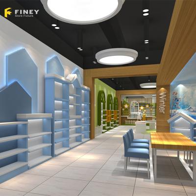 China Exquisite Design Modern Fashion Customized Kids Clothing Store Display Furniture For Store Interior Decoration for sale