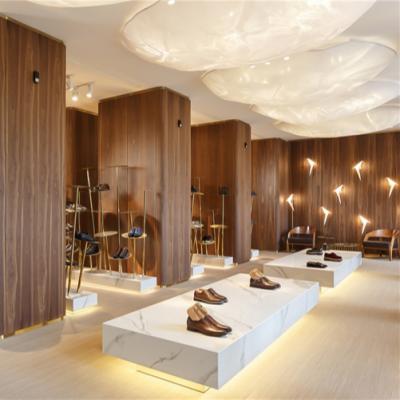 China Wooden Fashion Shoes Boutique Store Interior Design Ideas Wholesale One-stop Service Store Retail Decoration for sale