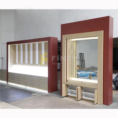 China Eyewear Shop Glass Display Eyewear Store Sunglass Wooden Modern Interior Display Stand Furniture Optical Eyewear Displays for sale