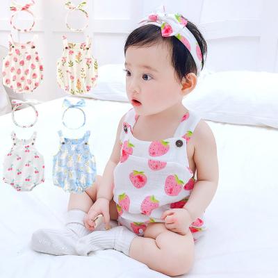 China Breathble Yilitu Condole Cozy Organic Cotton Summer Soft Breathable Belt Triangle Printing Baby Onesie for sale