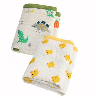 China Yilitu Anti-Static Cartoon Anti-static Summer 6 Layer Organic Cotton Kid Blankets for sale