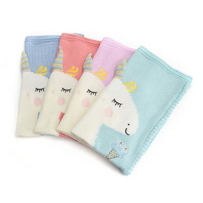 China Yilitu Anti-Static Mat Stereoscopic Ear Blanket Unicorn Beach Knitted Kids Baby Blankets for sale