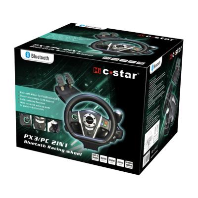 China ABS Cstar BT Wireless USB Game Steering Wheel For PC PS3 for sale