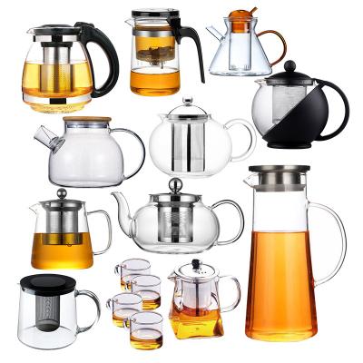 China A viable walmart buy customizable logo glass teapot with strainer for sale