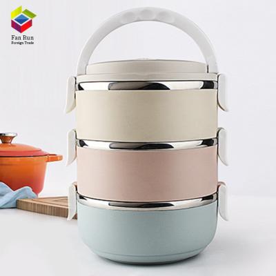 China All Round Double Layer Insulated Stainless Steel Thermal Food Warmer Storage Lunch Boxes for sale