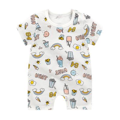 China New cotton summer baby clothes three-piece 100% cotton suit bag fart clothes romper shorts children's clothing for sale