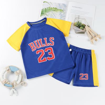 China Breathable Basketball Clothing Boys Leisure Sports Children's Short Sleeve Basketball Clothing Summer for sale