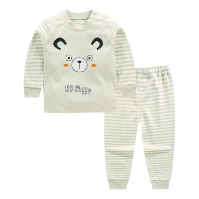 China Wholesale Vintage Girls Autumn Cotton Underwear Set Children's Two Piece Long Sleeve Home Pajamas Pants Set for sale