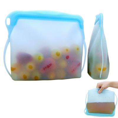 China 500ml Food Grade Reusable Waterproof Silicone Refrigerator Food Storage Bag Viable Standing Folding Cool Bags Zip Lock Containers For Food for sale