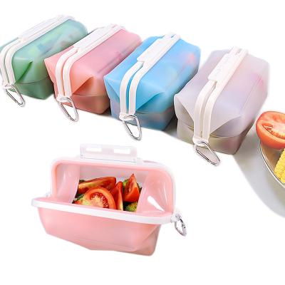 China Custom Baby Free Peva Box Container Food Grade Silicone Food Grade Silicone Freshness Storage Folding Premium Reusable Fresh-Storage Bag for sale