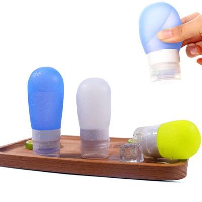 China Refill Lotion Straining Refillable Silicone Products Silicone Cosmetic Bottle Set Custom Leakproof Travel Squeezable With 3 PCS for sale