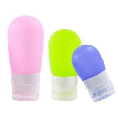 China Mini Squeeze Cosmetic Bottle Set Portable Silicone Container Refillable Silicone Shampoo Bottle From Amzaon Supplier for sale