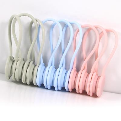 China 6 Pack Portable Reusable Silicone Cable Winder Mini Magnetic Cable Organizer For Dust-repellent Soft Silicone Earphone/Cable/Home/Office Date for sale