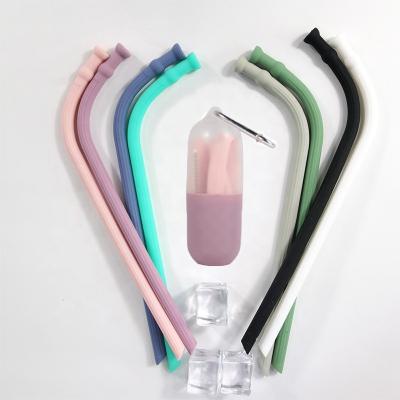 China Factory Viable Top Selling Free Sample Straw Folding Recyclable Silicone Drinking Straws for sale