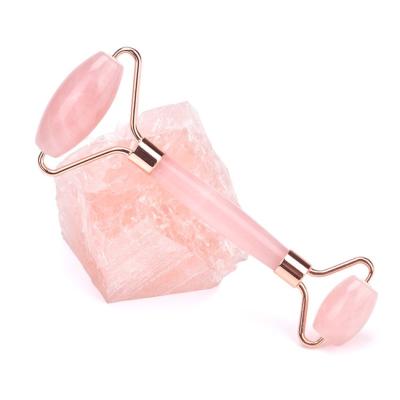 China Massage Factory Supply Gua Sha Set Facial Natural Stone Massager Plants Authentic Rose Quartz Jade Roller For Face for sale