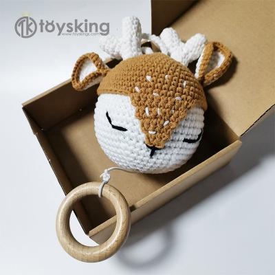 China Milk Cotton TK Yarn Manual Crochet ReindeerToy with Nightly Music Baby Amigurumi Nursery Room Decoration for sale