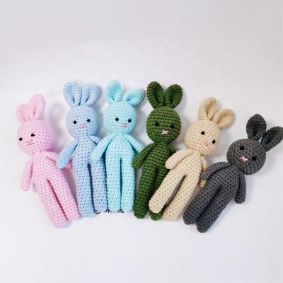 China Plush ToysKing 100% Handmade Crochet Amigurumi Bunny Rabbit Wholesale Animal Toys for sale