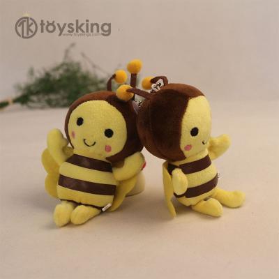 China Super Cute Animals Bee Plush Key Chain Keychain In Custom Chains With Mini Size Keychain Custom Factory Logo for sale