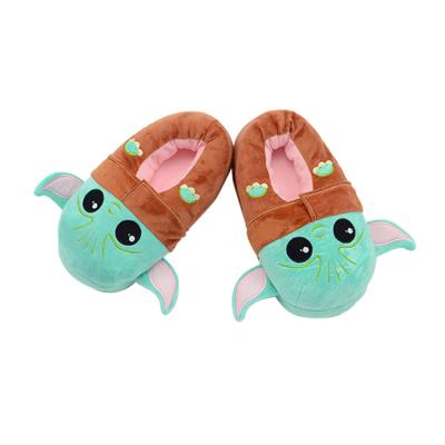 China Yoda Fur Yoda Plush Creative Women Non-slip Home Slippers Soft Anime Plush Baby Yoda Figure Slipper Shoes for sale