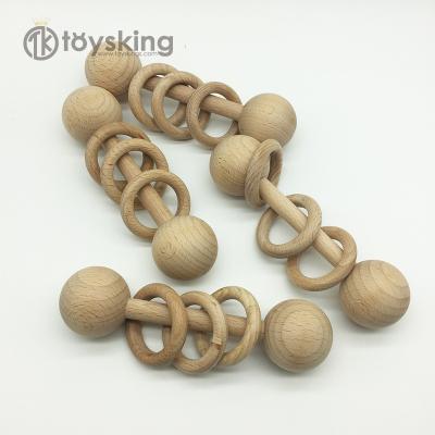 China Healthy Rattle Hot Sale High Quality Wooden Rattle Toys For Baby Gifts for sale