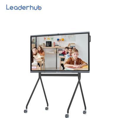 China Leaderhub Digital Teaching Whiteboard 4k Show 65 75 86 98 Inch Interactive Flat Panel Multi Touch Screen Smart Board for sale