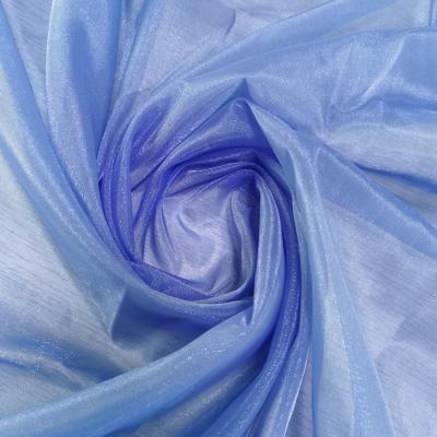 China New breathable design ready to ship 100% POLYESTER plain dyed stiff shimmer organza fabric for universal decorations for sale