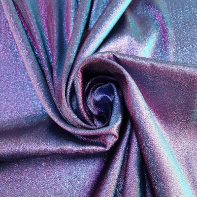 China Jiaxing Jinyifan Rainbow Fabric 75D*500D Organza Soft Lurex Lamé Sheer Metallic Textile #341 Shuang Se Luo Lan Jin for sale